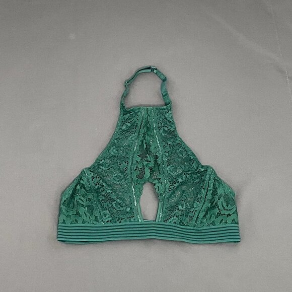 Victoria Secret Very Sexy High Neck Halter Unlined Wireless Bralette Bra Green S - Picture 1 of 12